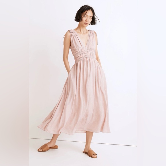 Sophia Smocked Midi Dress in Polka Dot - Picture 3 of 6